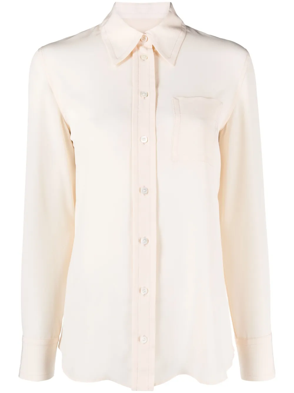 Lanvin Zijden blouse met puntige kraag Roze