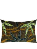 Mumutane Iki Aloe Vera Lime leaf-print wool cushion - Brown