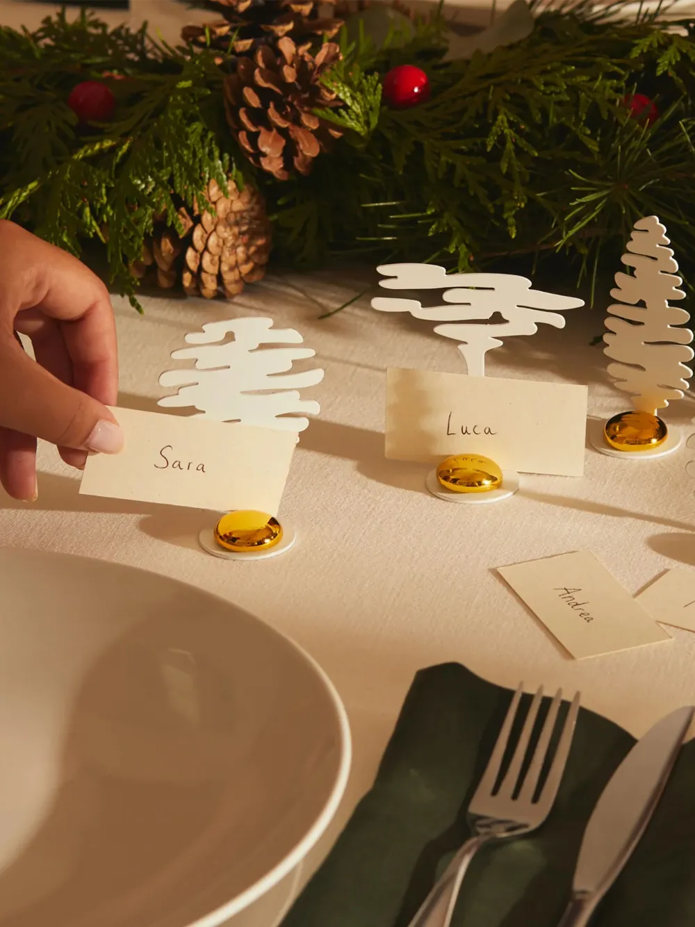 Alessi Barkplace Tree Place-marker Set In White