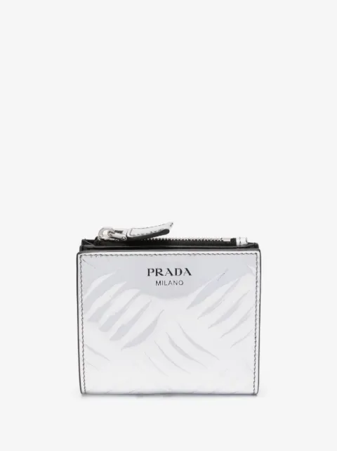 Prada portefeuille en cuir à logo imprimé