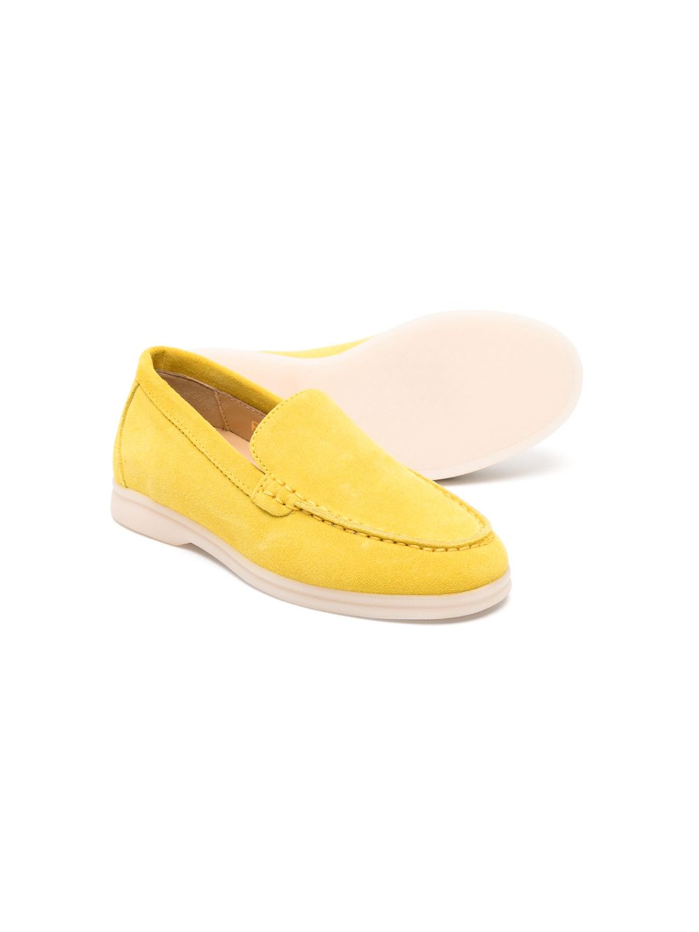 Shop Scarosso Ludovica Slip-on Suede Loafers In Yellow