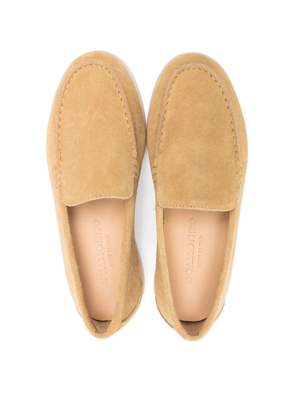 Shop Scarosso Ludovica Suede Loafers In Neutrals