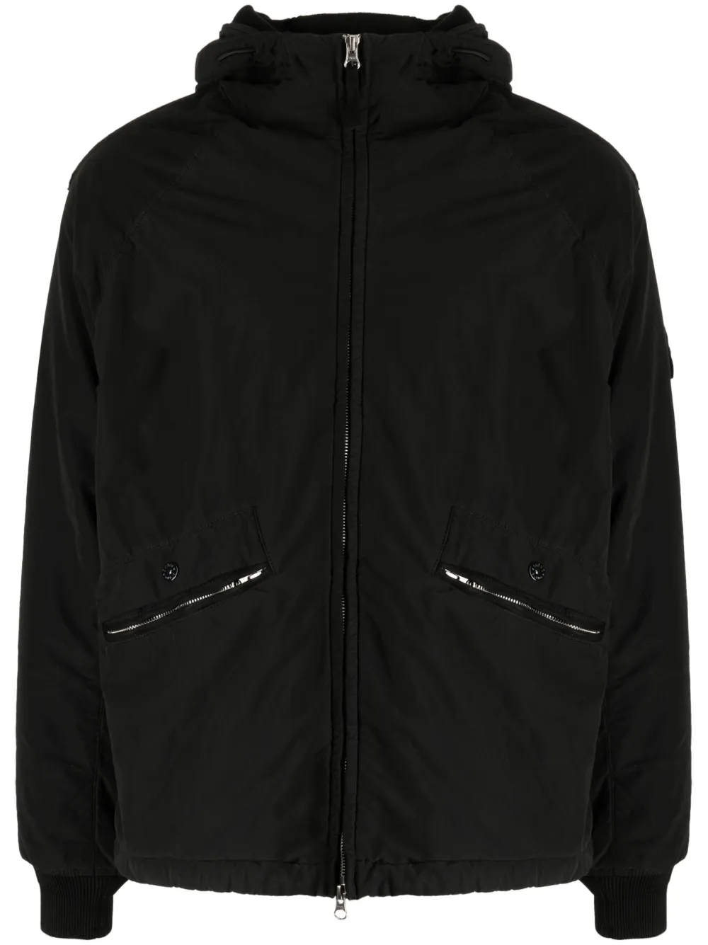 Stone Island Compass-motif hooded jacket - Black