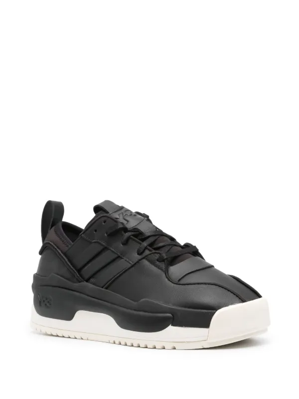 関税送料込【Y-3】レザー ロゴスニーカー Y-3 Rivalry レザースニーカー | ブラック | FARFETCH JP