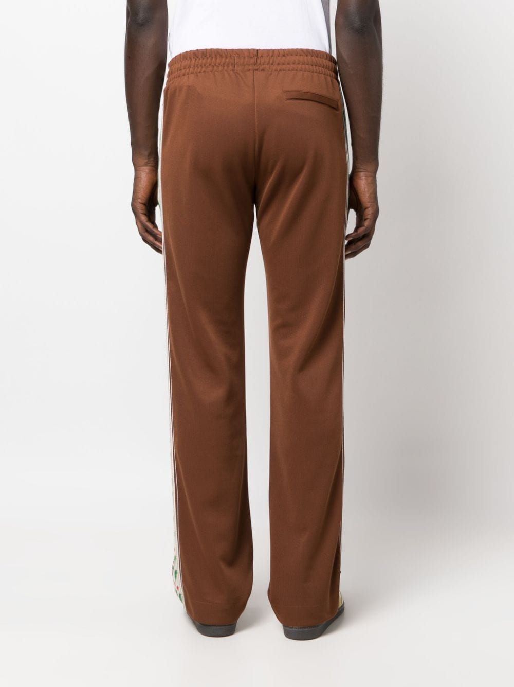 Shop Casablanca Logo-patch Straight Track Pants In Brown