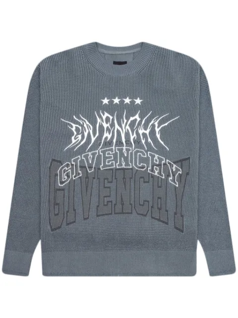 Givenchy logo-embroidered waffle-knit jumper