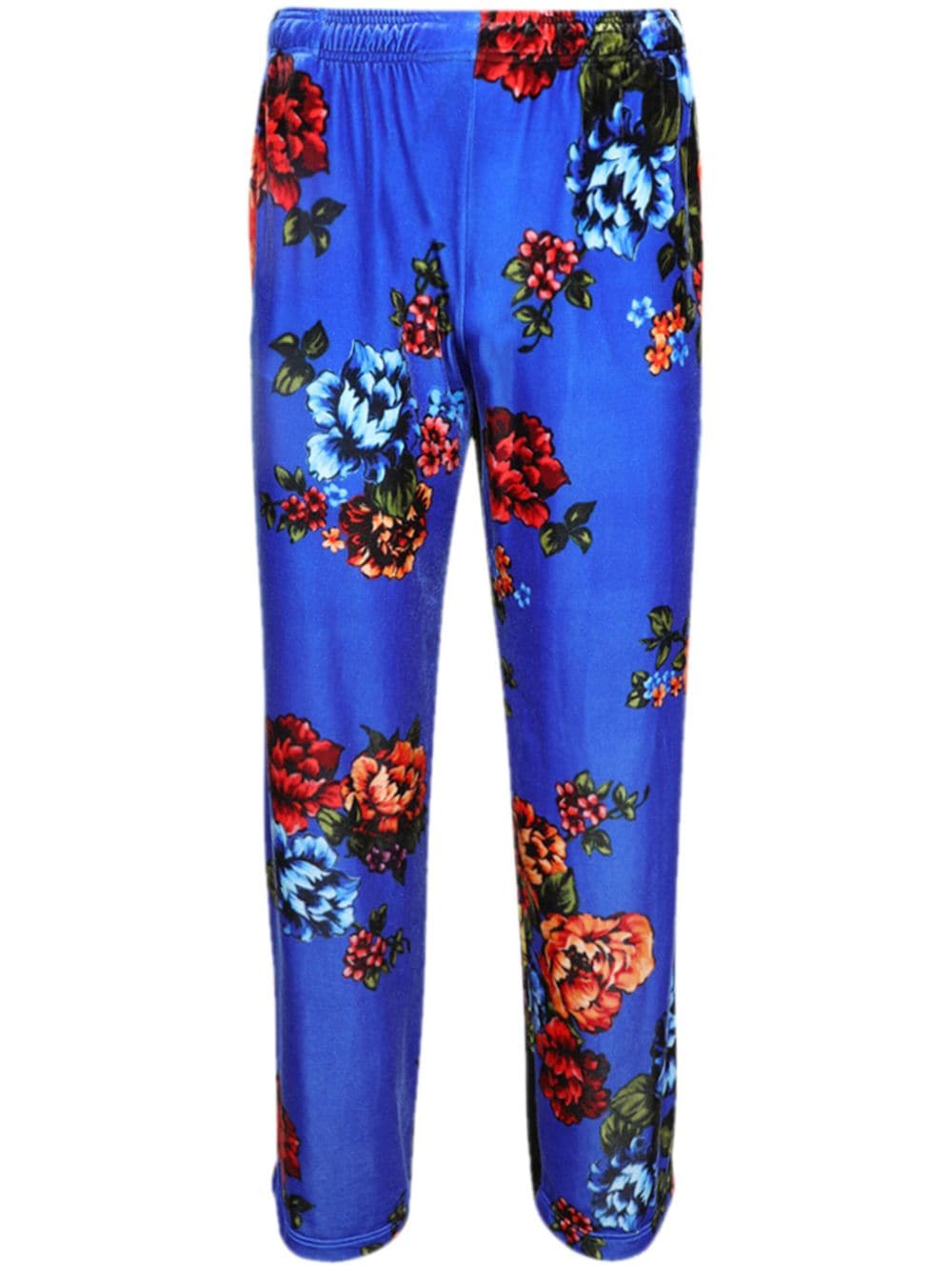 Vetements Velvet Flower Lounge Pants In Blue