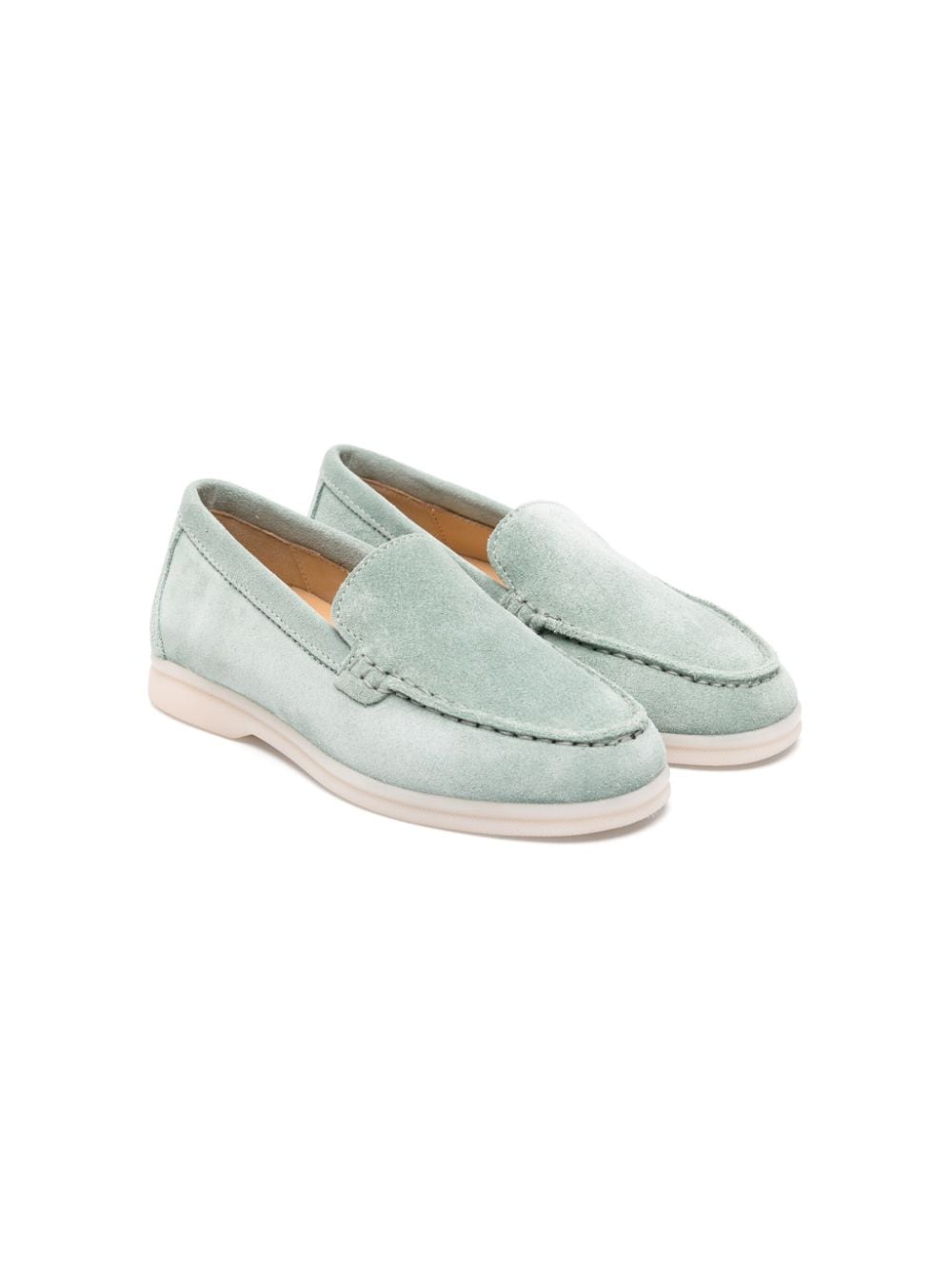Scarosso Kids' Ludovica Suede Loafers In Green