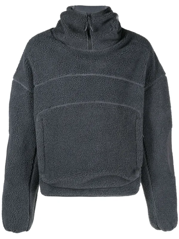 ENTIRE STUDIOS fleece-texture half-zip Hoodie - Farfetch