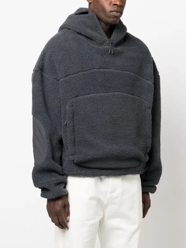 ENTIRE STUDIOS fleece-texture half-zip Hoodie - Farfetch