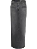Courrèges Heritage cut-out stonewashed denim skirt - Grey