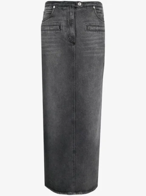 Courrèges Heritage cut-out stonewashed denim skirt