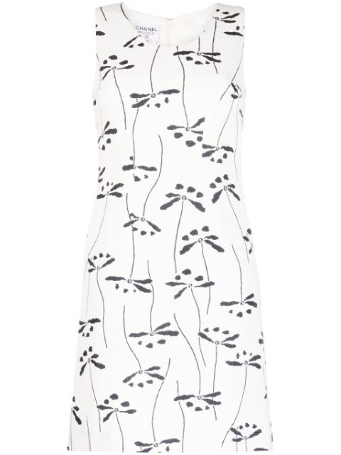 CHANEL 1998 floral-print sleeveless dress Women