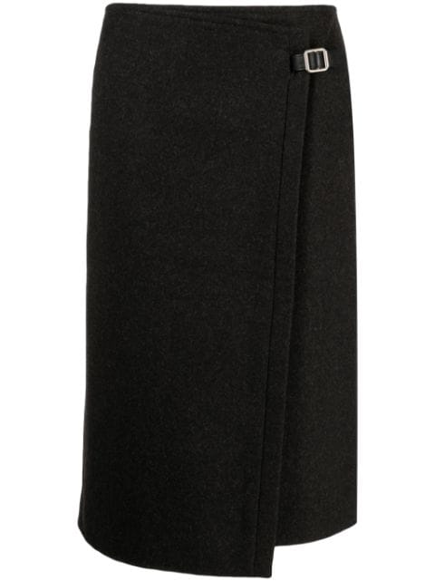 Hermès Pre-Owned 1990-2000s buckled wrap midi skirt