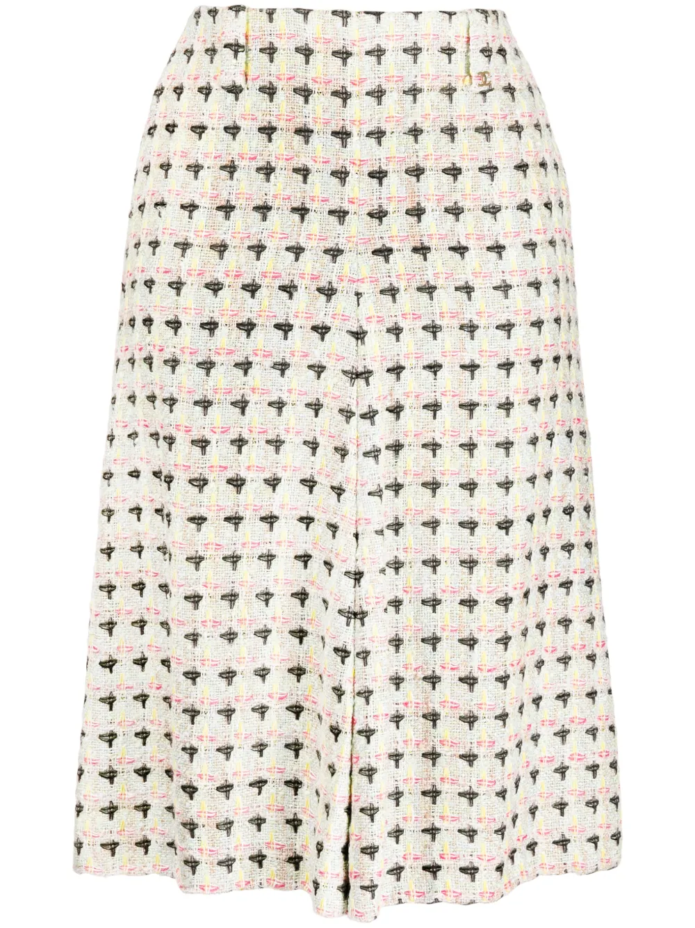 Bias cut outlet tweed skirt