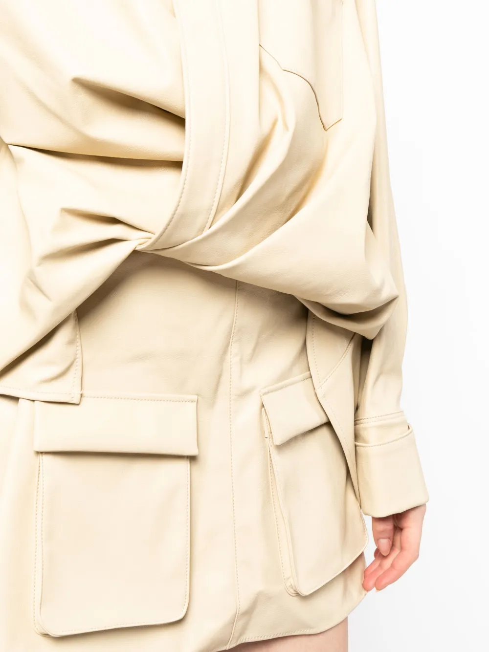 Gathered-Detail Panelled Shirtdress