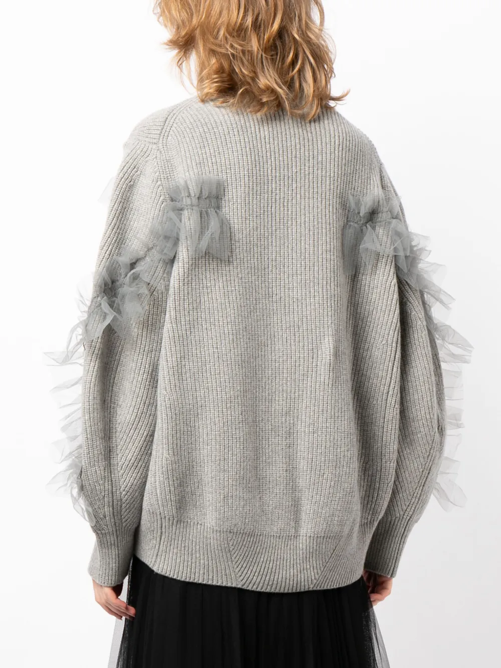 JNBY Ruffled detail Wool Cardigan Grey FARFETCH