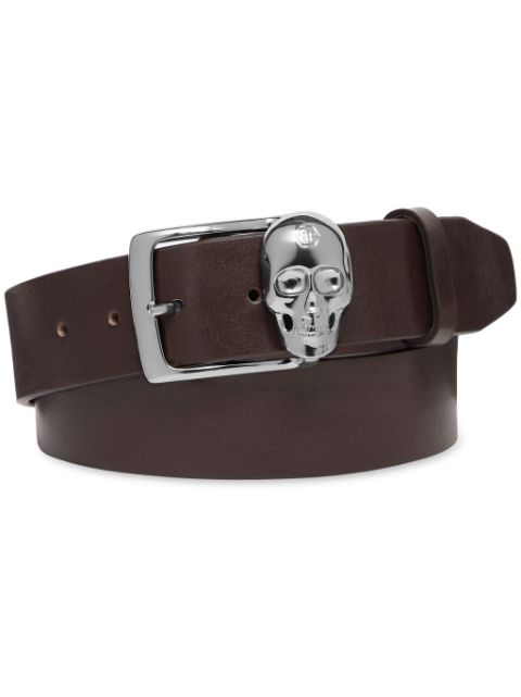 Philipp Plein skull-buckle leather belt Men