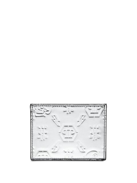 Philipp Plein monogram-debossed leather cardholder Men