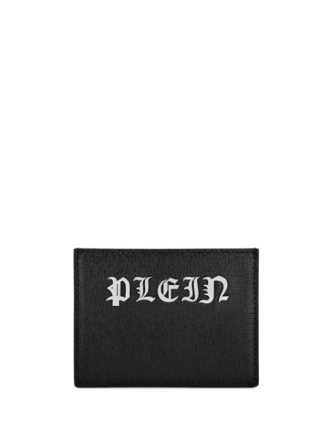 Philipp Plein monogram-plaque leather cardholder Men