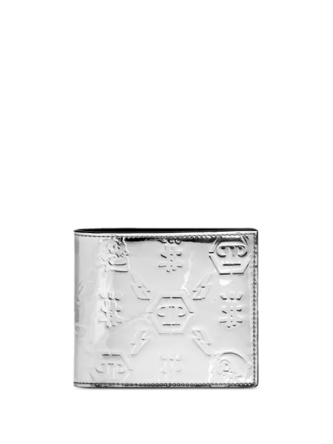 Philipp Plein monogram-embossed metallic wallet Men