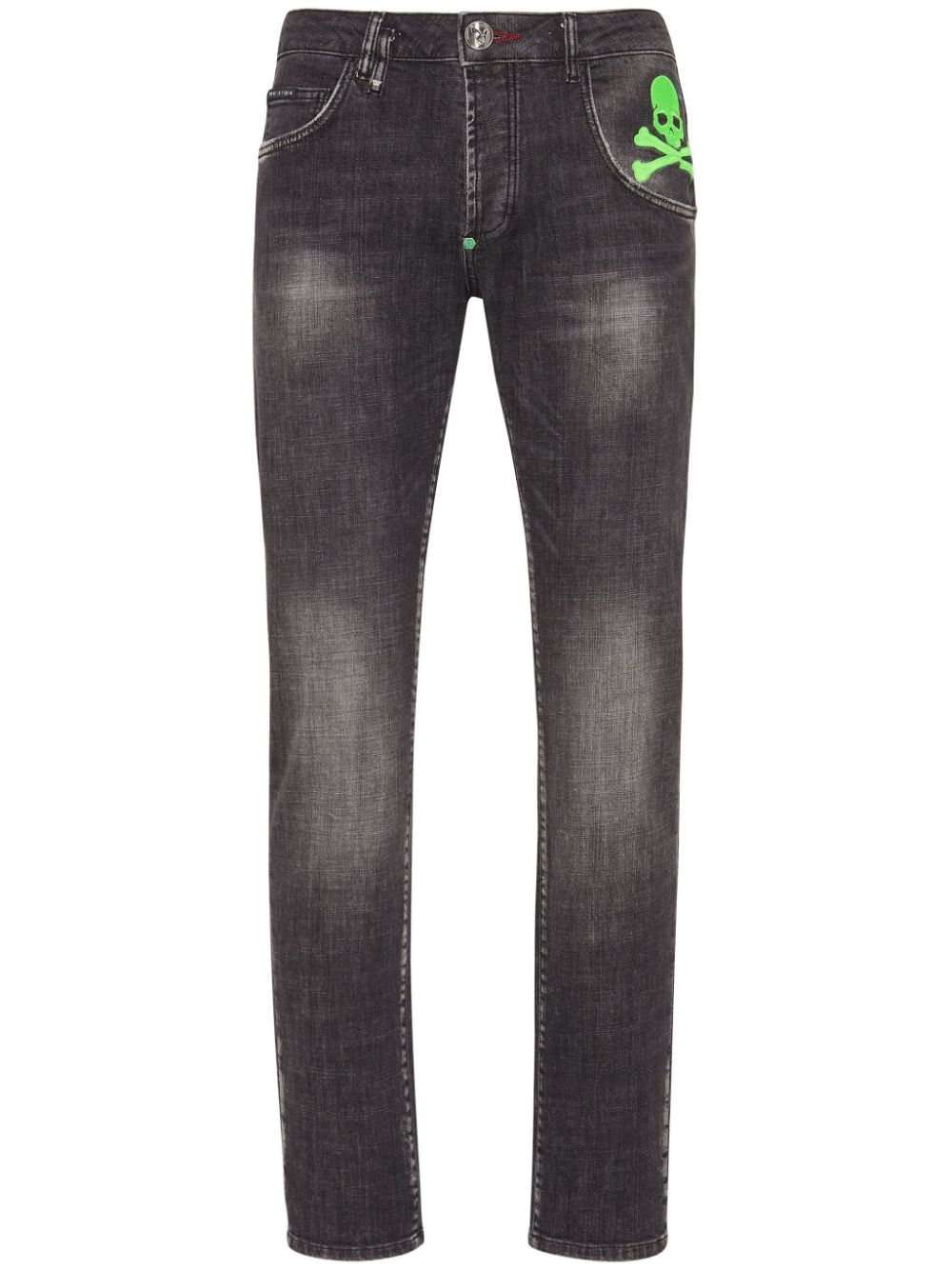 Philipp Plein Straight jeans met doodskopprint Zwart