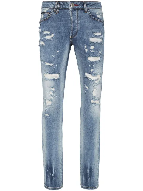 Philipp Plein paint-splatter straight-leg jeans Men