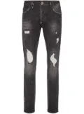 Philipp Plein paint-splatter straight-leg jeans - Black