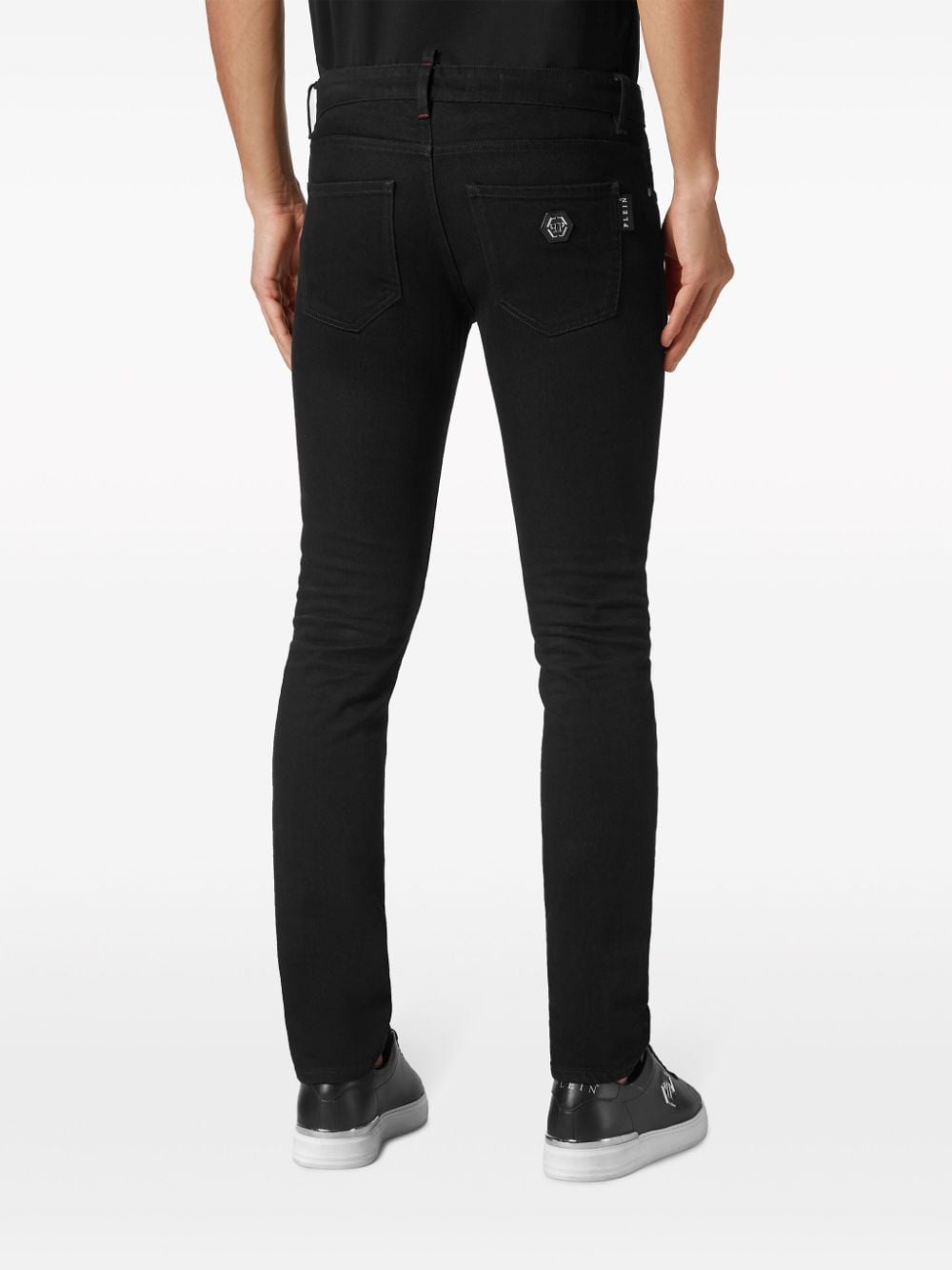 Shop Philipp Plein Low-rise Skinny Jeans In Black