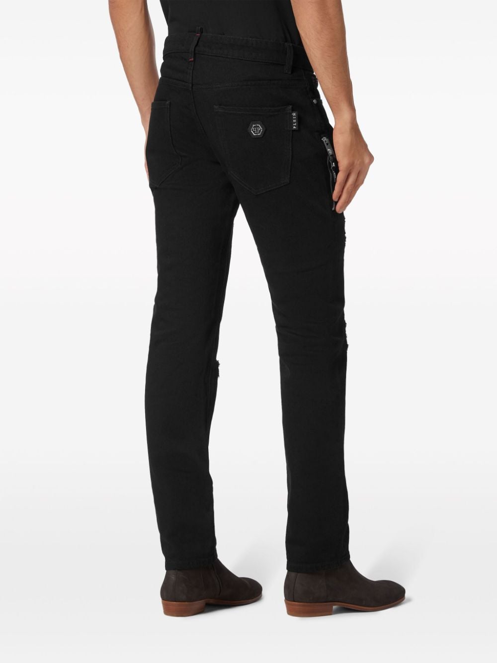Shop Philipp Plein Rock Star Slim-cut Jeans In Black