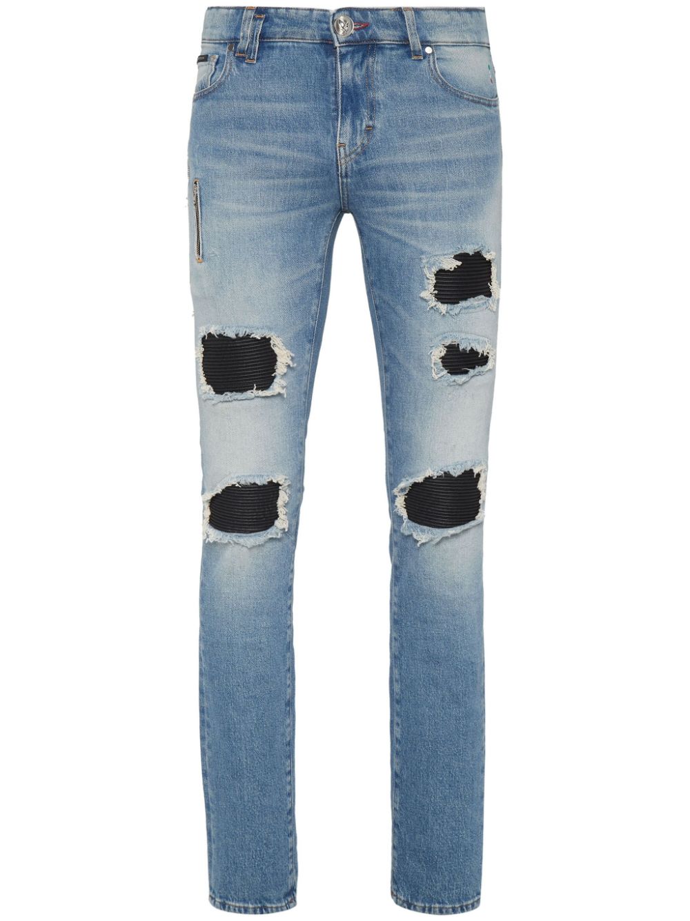 Philipp Plein Gescheurde jeans Blauw