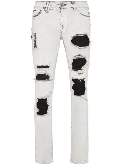 Philipp Plein ripped stonewashed skinny jeans Men