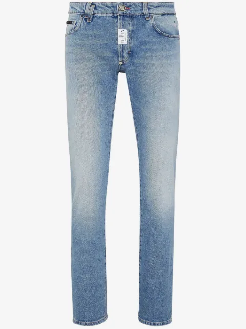 Philipp Plein logo-patch straight-leg jeans