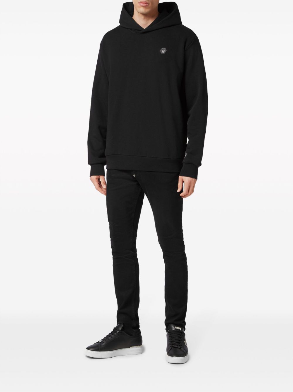 Philipp Plein Hoodie met logopatch Zwart