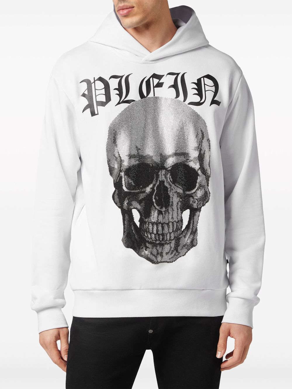 Philipp Plein Hoodie verfraaid met kristallen Wit