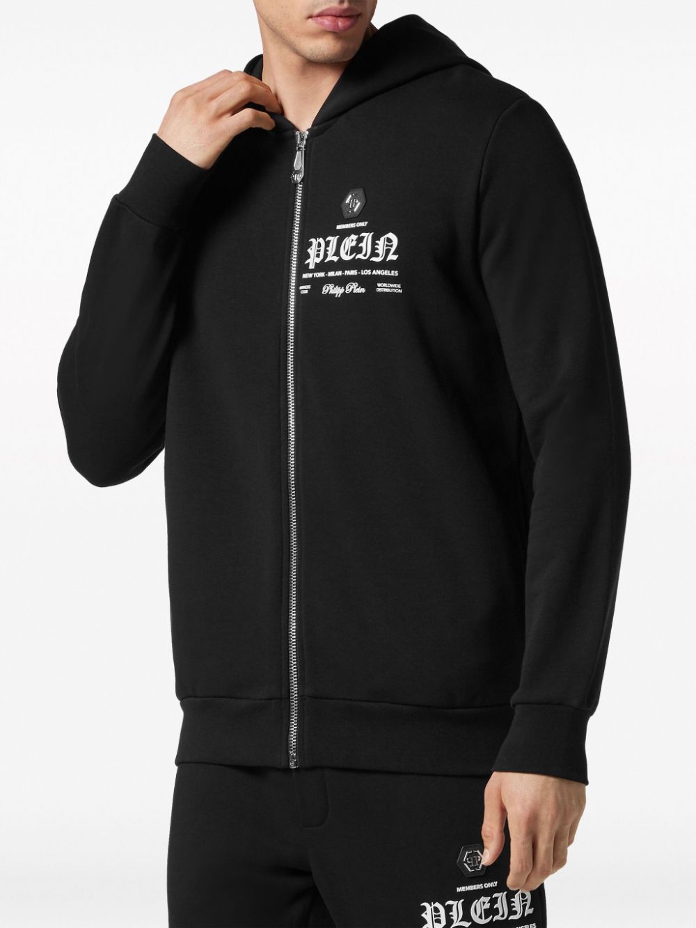 Philipp Plein logo-print zipped hoodie Men