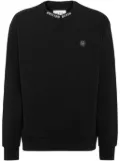 Philipp Plein logo-embroidered crew-neck sweatshirt - Black