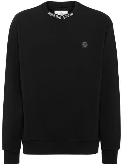 Philipp Plein logo-embroidered crew-neck sweatshirt 