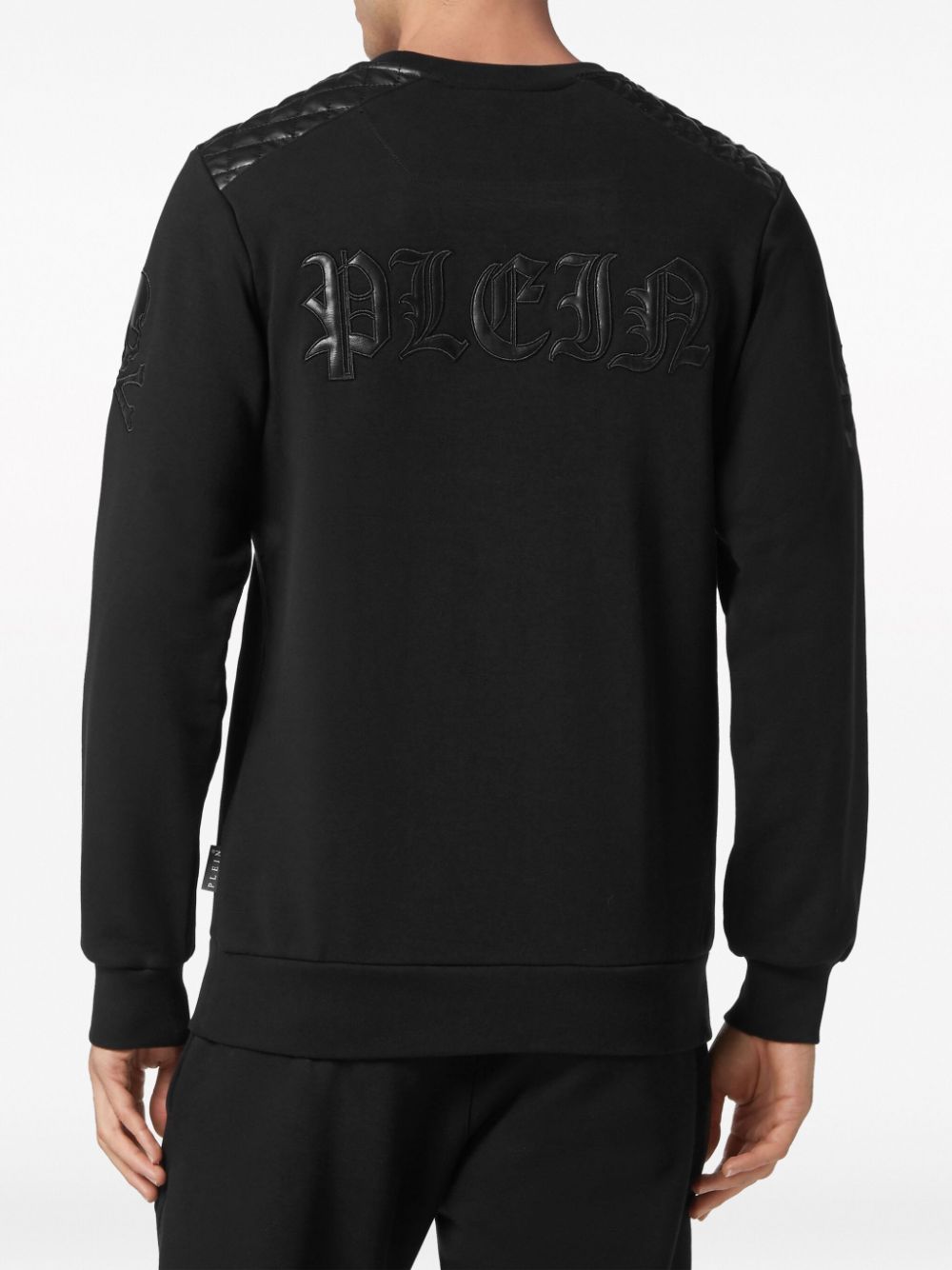 Philipp Plein Sweater met logopatch en vlakken Zwart