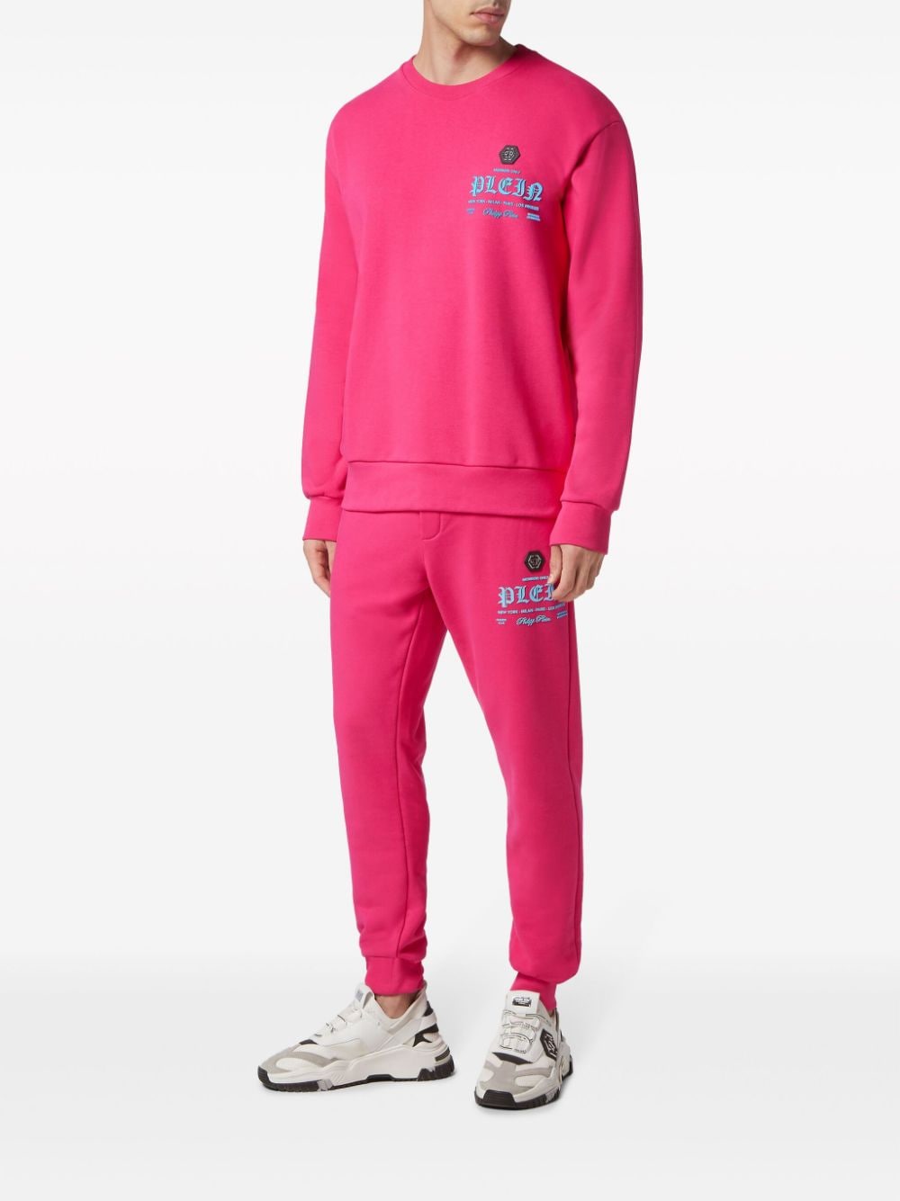 Philipp Plein Sweater met verlaagde schouders en logo-applicatie Roze