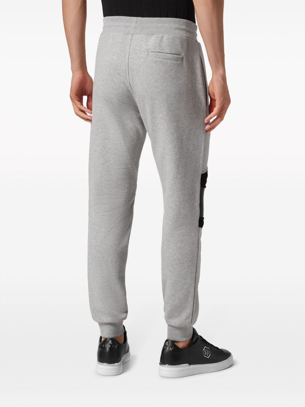 Shop Philipp Plein Logo-patch Drawstring Track Pants In Grey