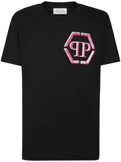 Philipp Plein Hexagon logo-print cotton T-shirt