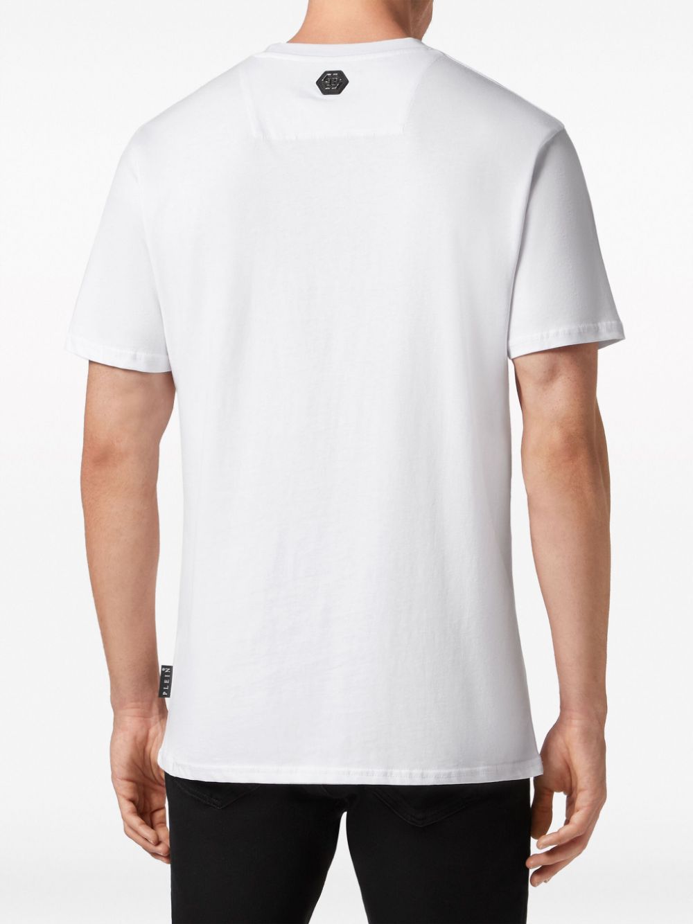 Shop Philipp Plein Logo-embellished Cotton T-shirt In Weiss