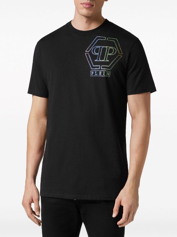 Philipp Plein Hexagon rhinestone-embellished Cotton T-shirt - Farfetch