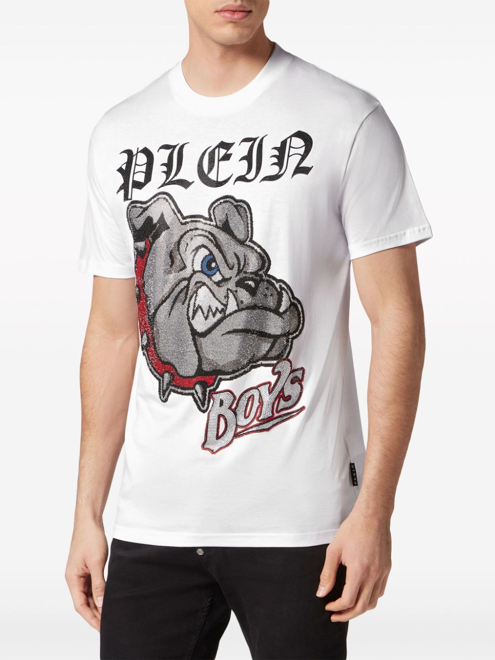 Shop Philipp Plein Bulldogs Cotton T-shirt In White