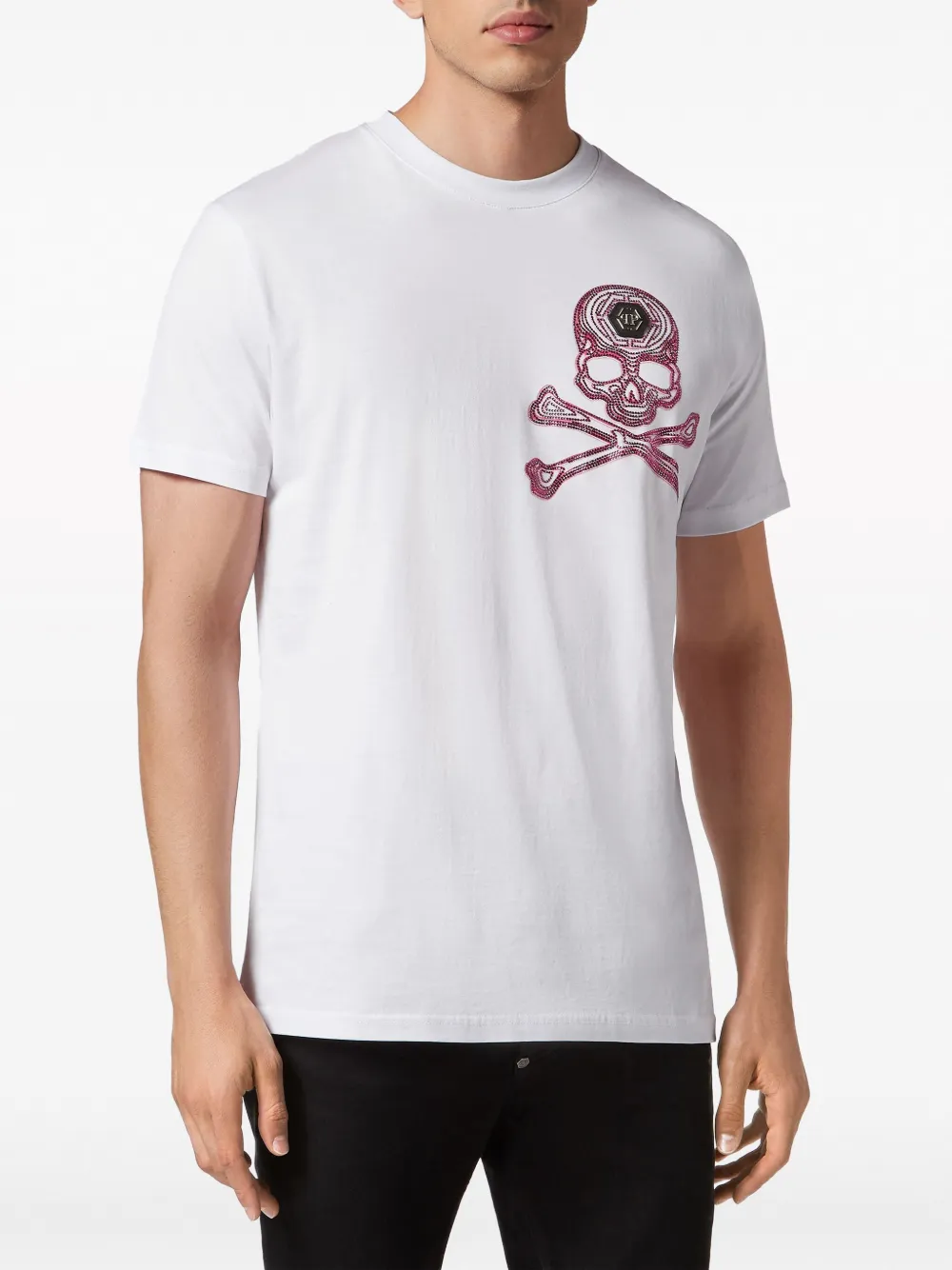 Shop Philipp Plein Skull-print Cotton T-shirt In White