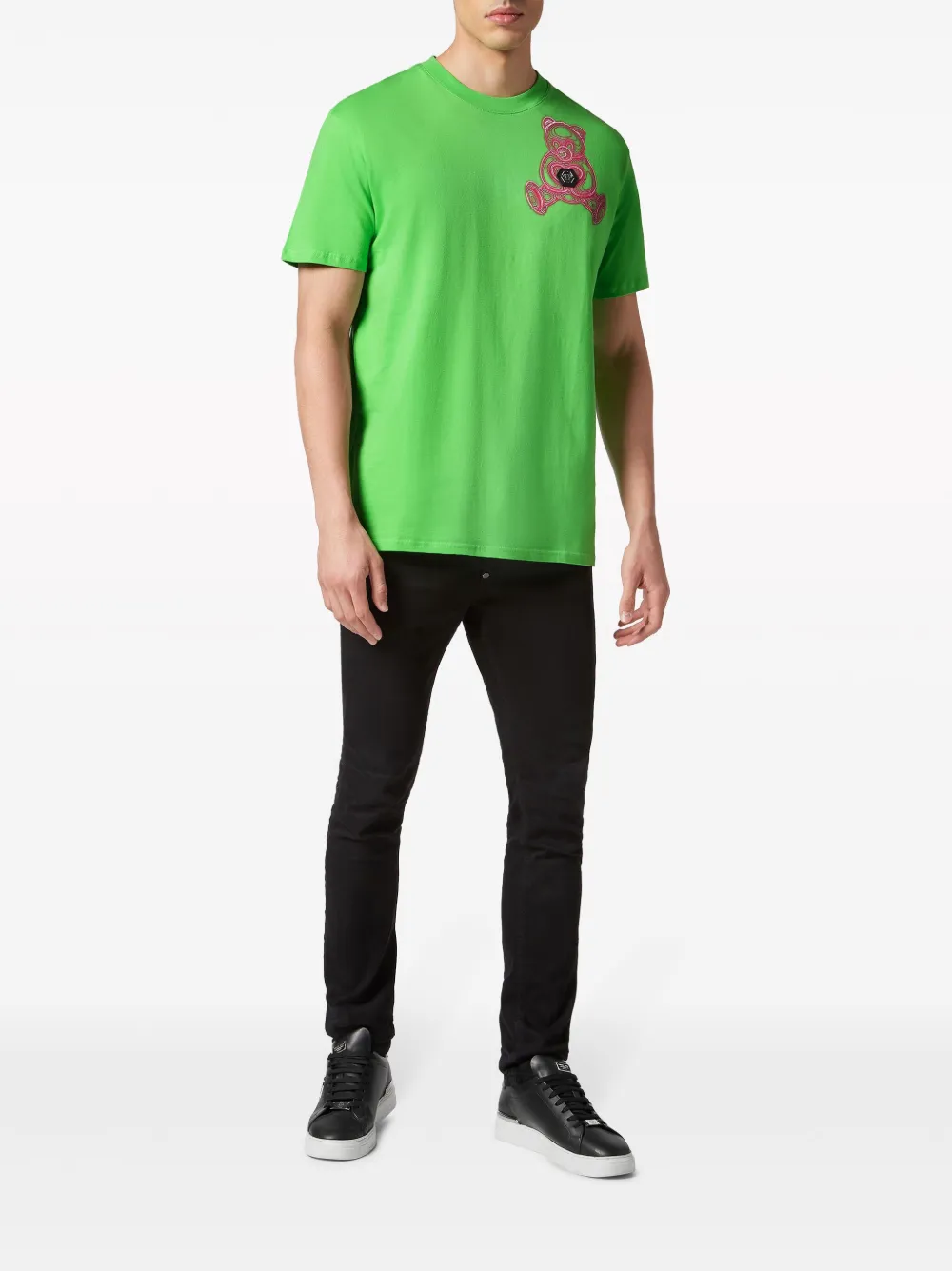Philipp Plein T-shirt met teddybeerprint - Groen