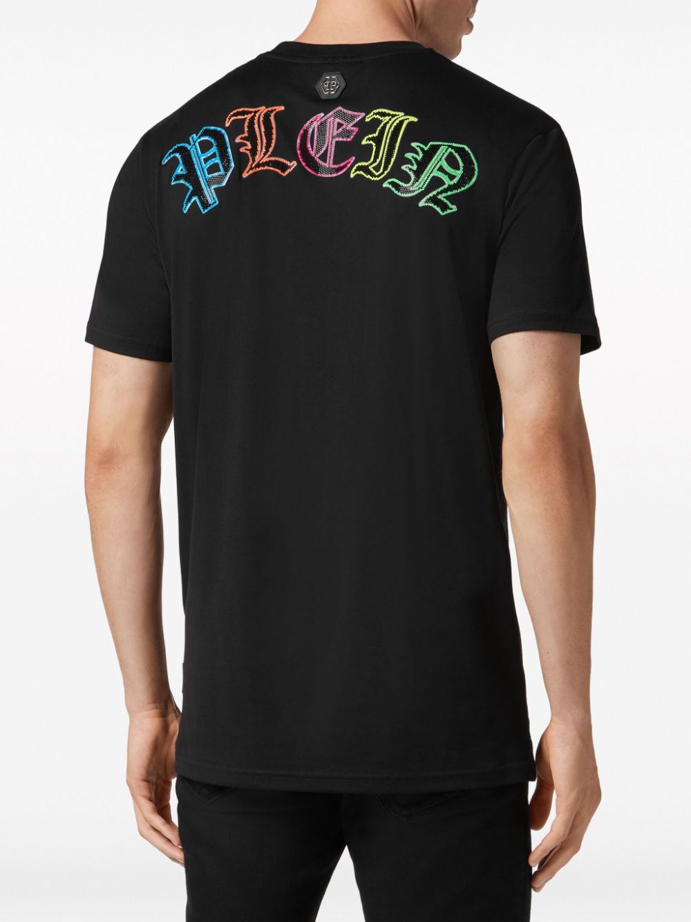 Shop Philipp Plein Logo-embellished Cotton T-shirt In Schwarz