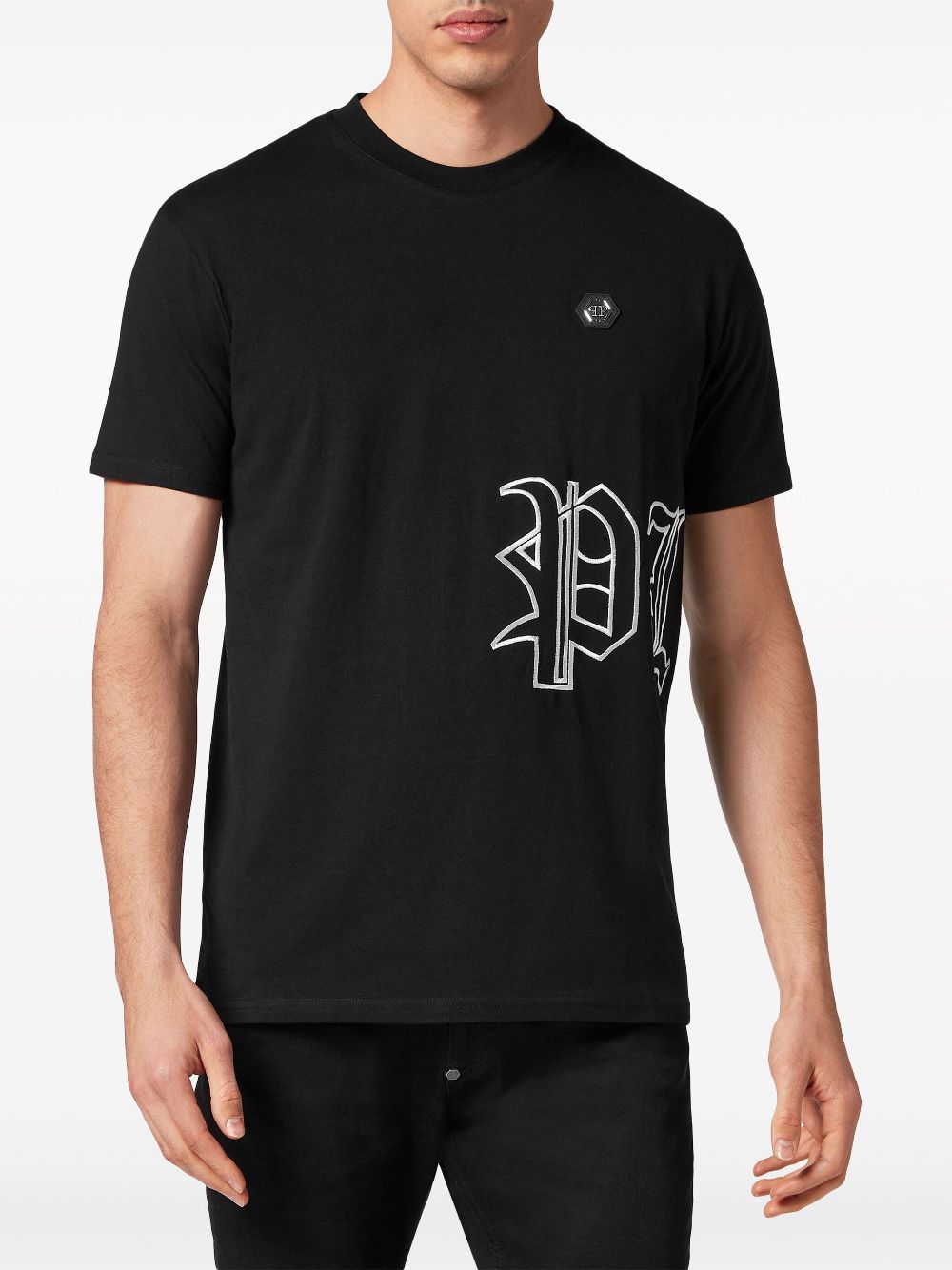 Philipp Plein logo-embroidered cotton T-shirt Men