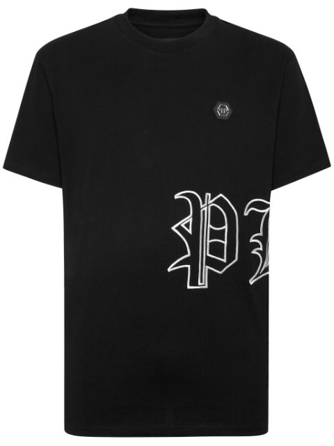 Philipp Plein logo-embroidered cotton T-shirt Men